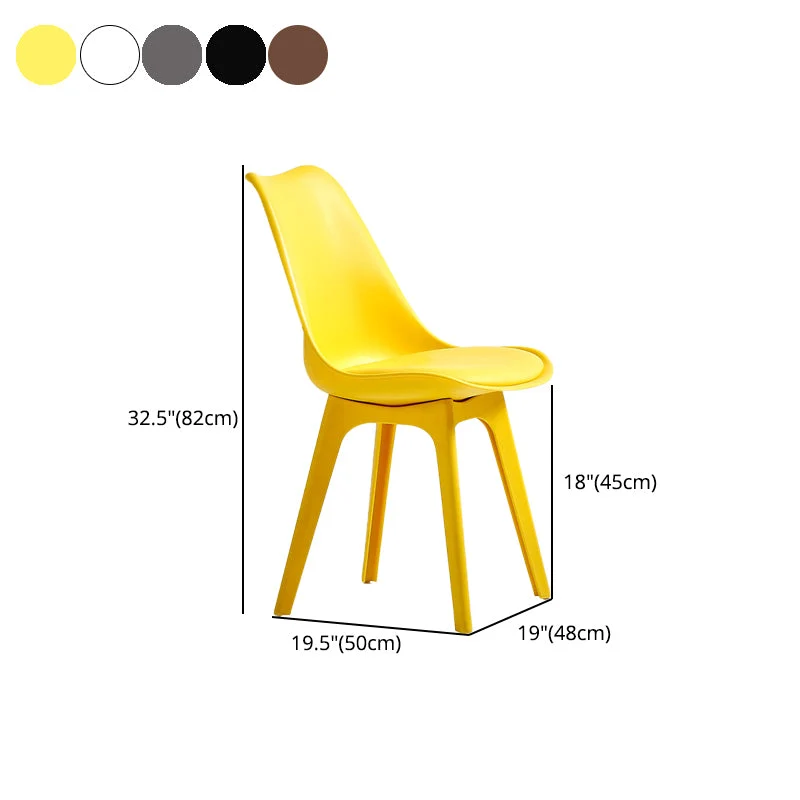 Sedia senza braccioli stile nordico Sedia laterale imbottita plastica (set di 2/4) Clearhalo
