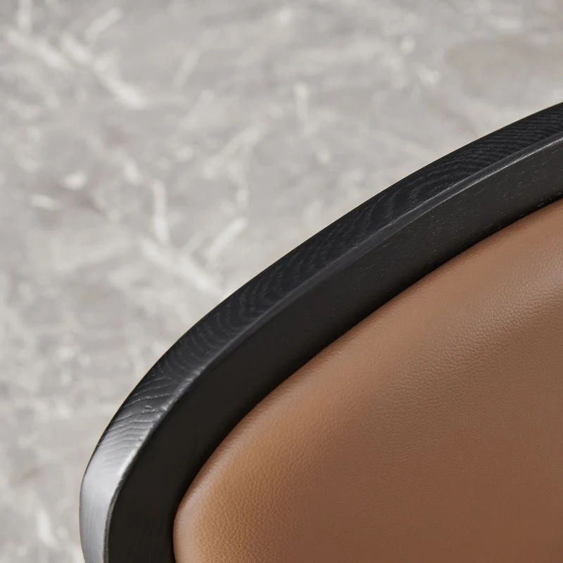 Sedia senza braccioli stile nordico Sedia da pranzo laterale legno con schienale aperto e imbottitura Clearhalo