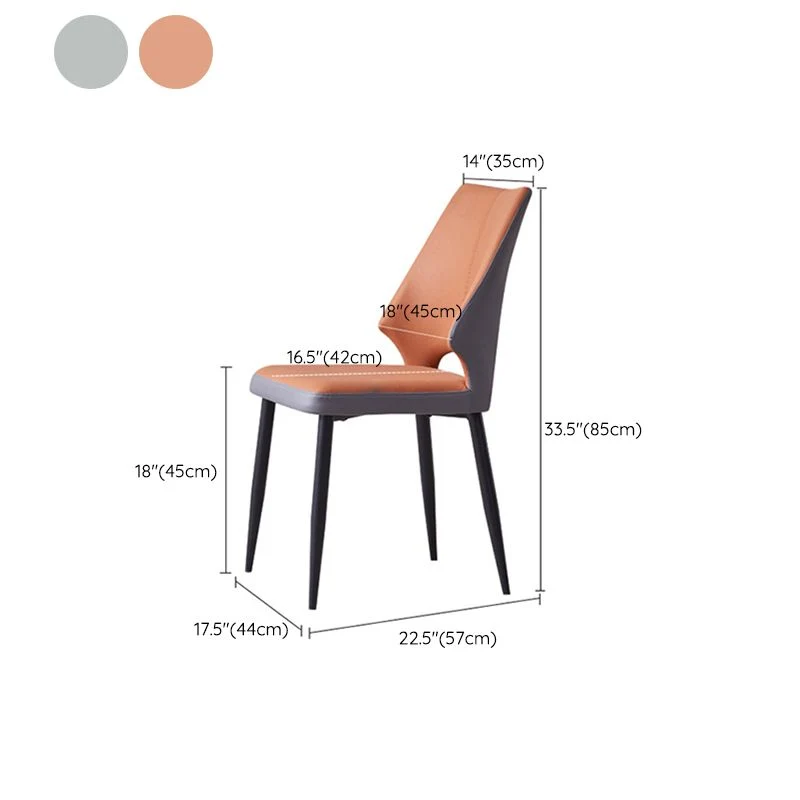 Sedia senza braccioli Wingback Sedia da pranzo per cucina contemporanea Clearhalo