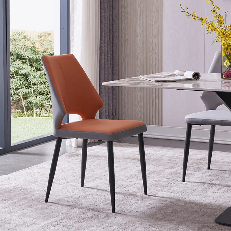 Sedia senza braccioli Wingback Sedia da pranzo per cucina contemporanea Clearhalo