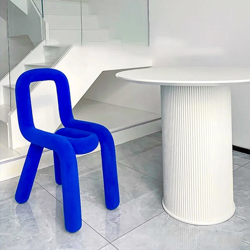 Sedia da soggiorno stile designer velluto Sedia da pranzo aperta colorata Clearhalo