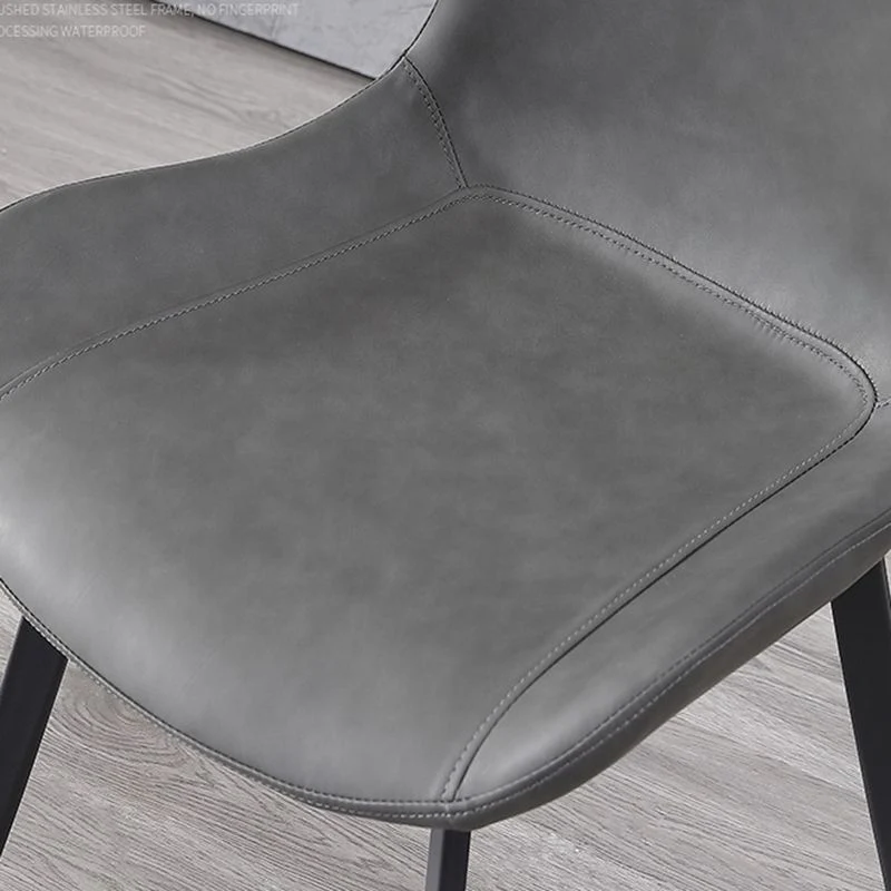 Sedia stile industriale ecopelle, senza braccioli, con gambe metallo Clearhalo