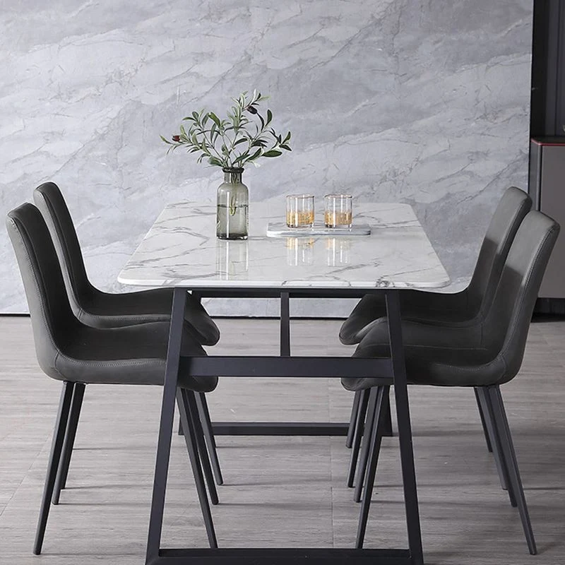 Sedia stile industriale ecopelle, senza braccioli, con gambe metallo Clearhalo