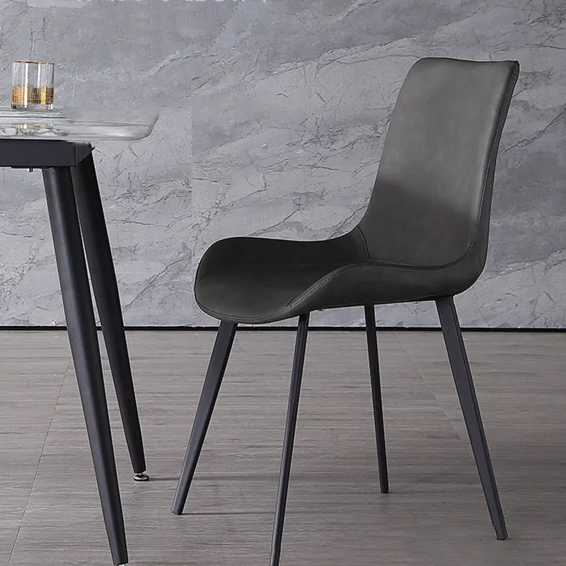 Sedia stile industriale ecopelle, senza braccioli, con gambe metallo Clearhalo