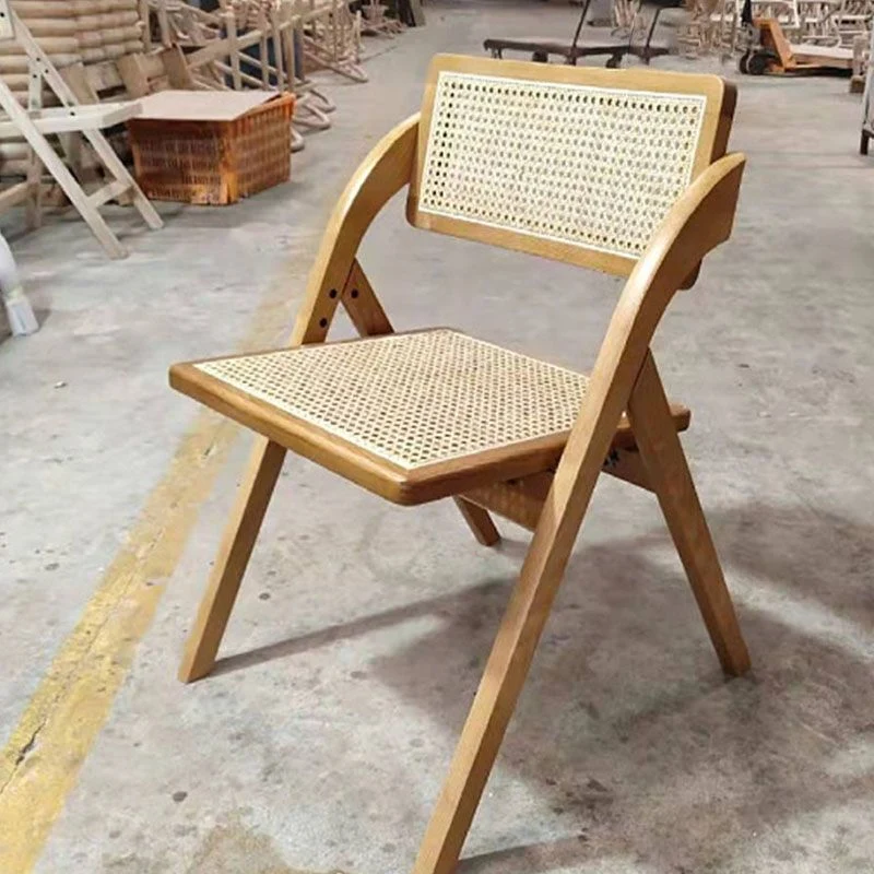 Sedia stile moderno Sedia pieghevole senza braccioli con gambe legno per la casa Clearhalo