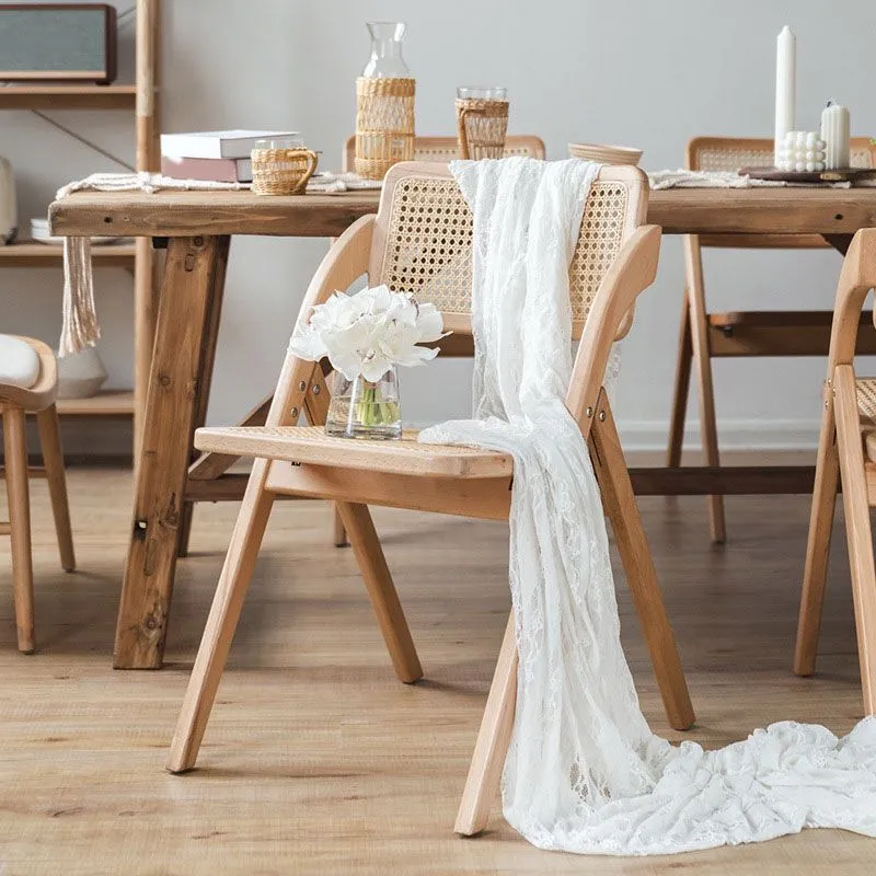 Sedia stile moderno Sedia pieghevole senza braccioli con gambe legno per la casa Clearhalo