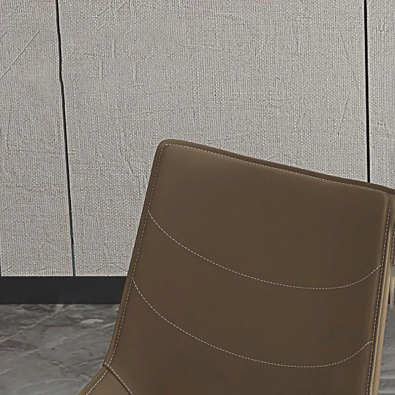 Sedia stile moderno Sedia da pranzo per interni pelle con base metallo Clearhalo