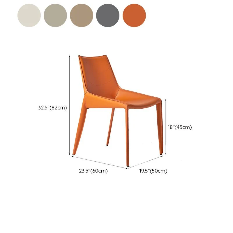 Sedia stile moderno Sedia da pranzo per interni pelle con base metallo Clearhalo