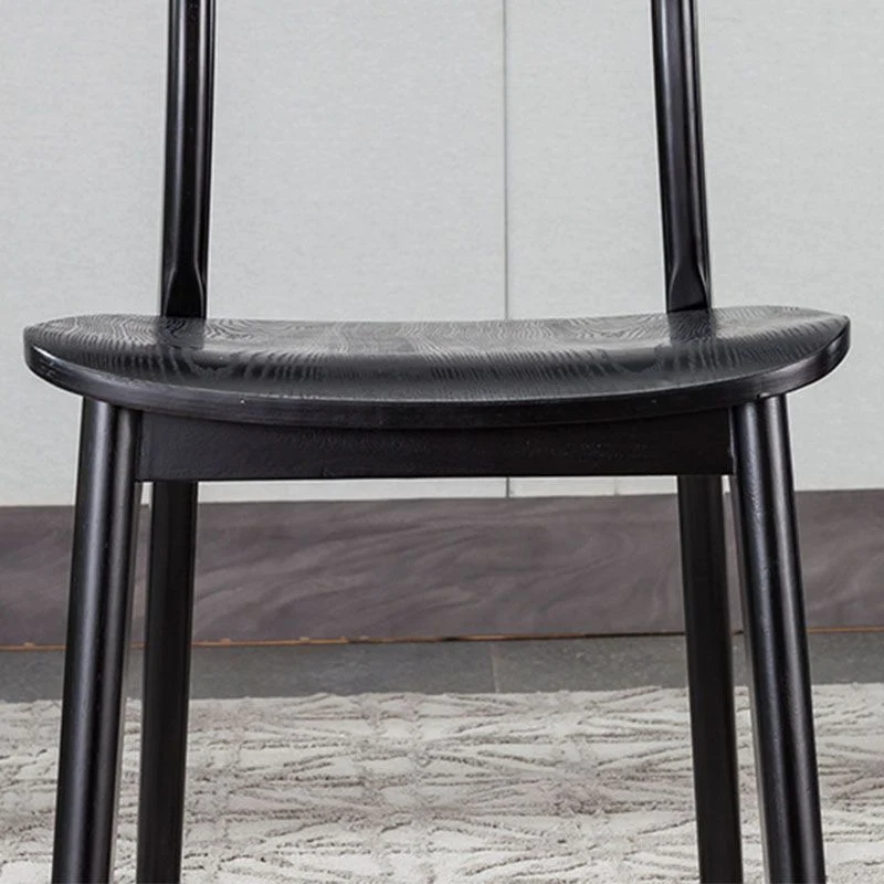 Sedia stile moderno Sedia senza braccioli con schienale aperto e gambe legno per cucina Clearhalo