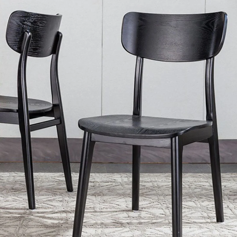 Sedia stile moderno Sedia senza braccioli con schienale aperto e gambe legno per cucina Clearhalo