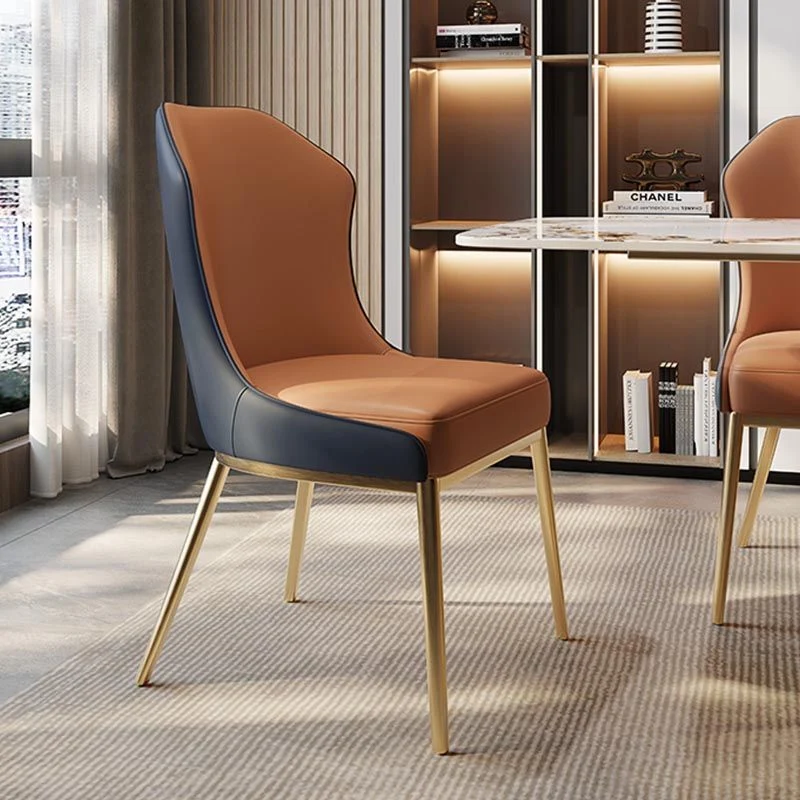 Sedia stile nordico glamour, sedie da pranzo senza braccioli con gambe metallo per cucina Clearhalo
