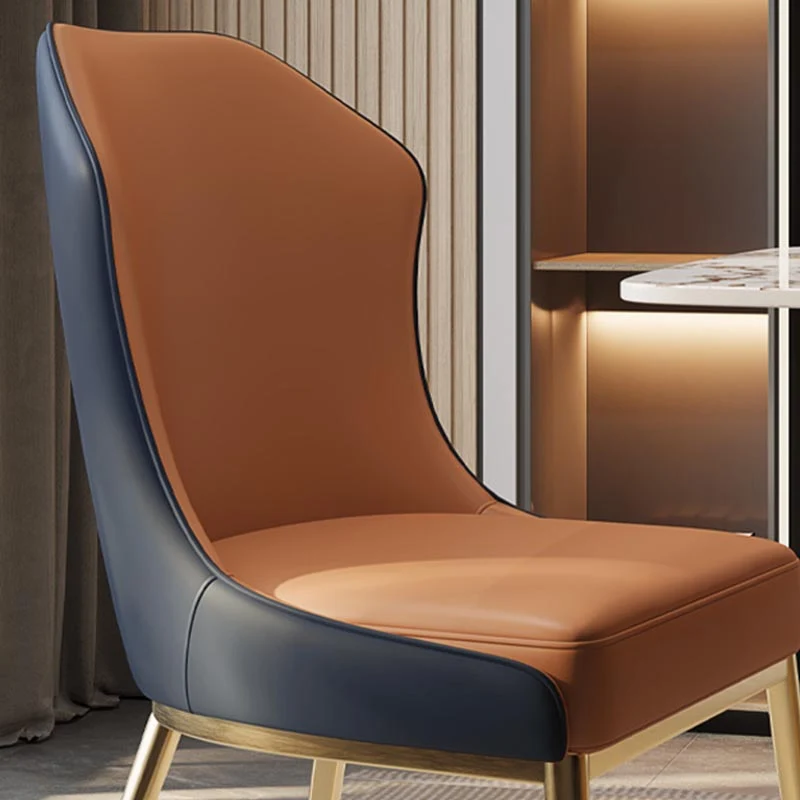 Sedia stile nordico glamour, sedie da pranzo senza braccioli con gambe metallo per cucina Clearhalo