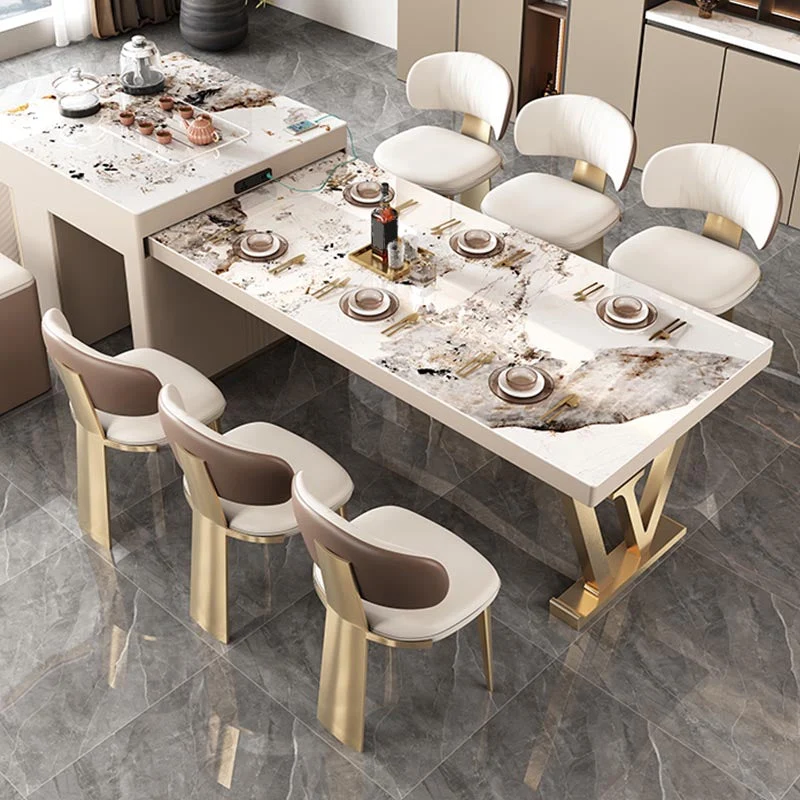 Sedia stile nordico glamour, sedie da pranzo senza braccioli per cucina con gambe metallo Clearhalo