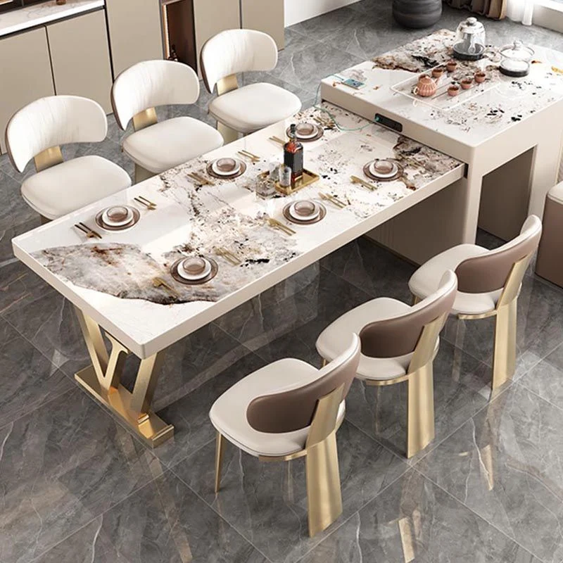 Sedia stile nordico glamour, sedie da pranzo senza braccioli per cucina con gambe metallo Clearhalo