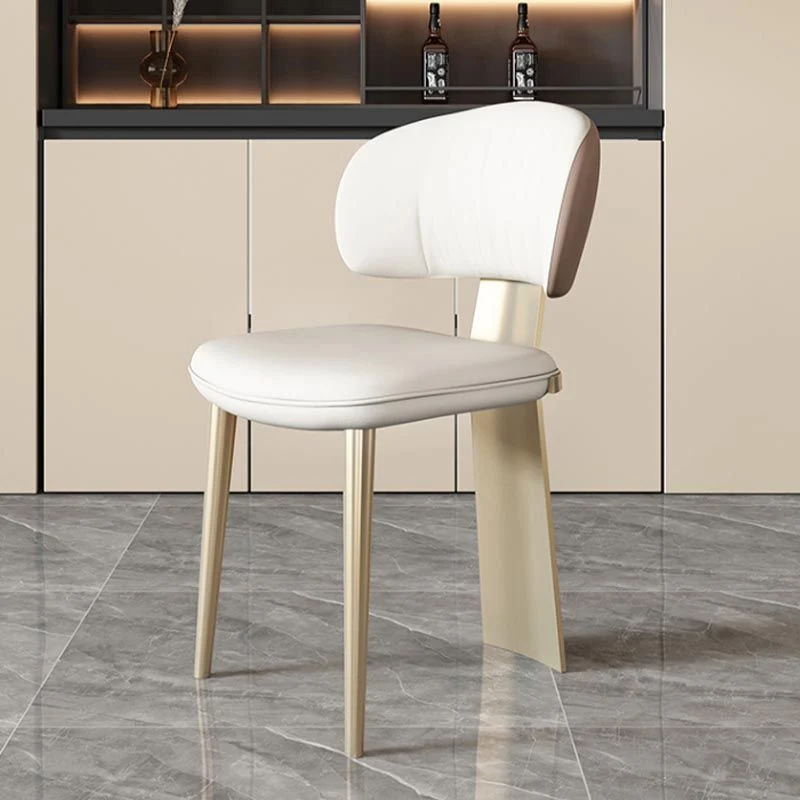 Sedia stile nordico glamour, sedie da pranzo senza braccioli per cucina con gambe metallo Clearhalo