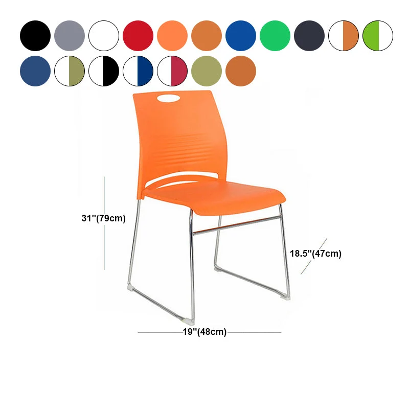 Sedia da ufficio con schienale medio Sedia da ufficio senza braccioli con sedile plastica/spugna Clearhalo