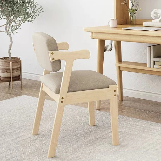 Sedia da ufficio contemporanea Poltrona legno massello con imbottitura Clearhalo