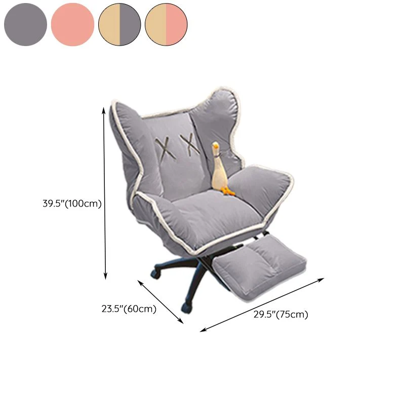 Sedia da ufficio contemporanea Sedia da ufficio girevole con base nylon e ruote Clearhalo