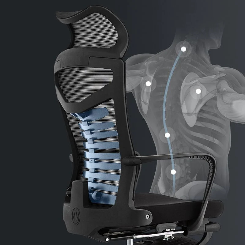 Sedia da ufficio direzionale con schienale alto Sedia moderna ergonomica con braccioli girevoli Clearhalo