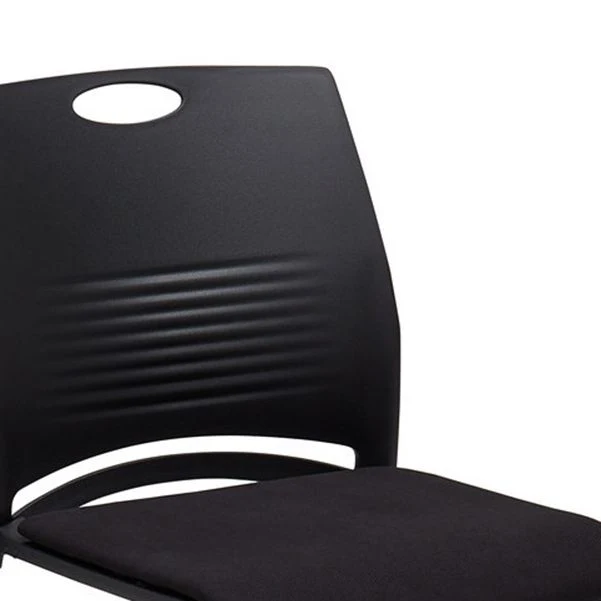 Sedia da ufficio moderna con schienale medio Sedia da ufficio senza braccioli con struttura acciaio color argento Clearhalo
