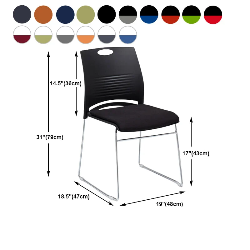 Sedia da ufficio moderna con schienale medio Sedia da ufficio senza braccioli con struttura acciaio color argento Clearhalo