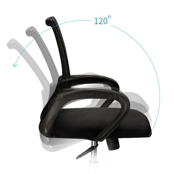 Sedia da ufficio moderna girevole rete con braccioli fissi con schienale medio e ruote Clearhalo