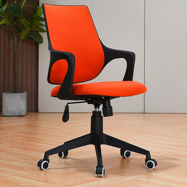 Sedia da ufficio moderna Sedia da scrivania ergonomica con braccioli fissi con supporto lombare Clearhalo