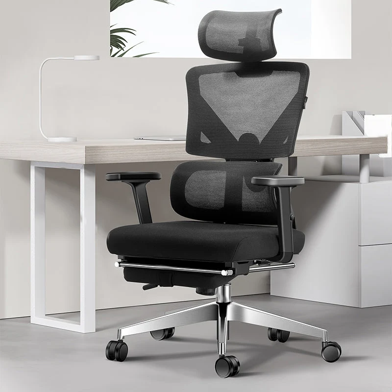 Sedia da ufficio modernista con braccioli regolabili, sedia da scrivania con ruote Clearhalo
