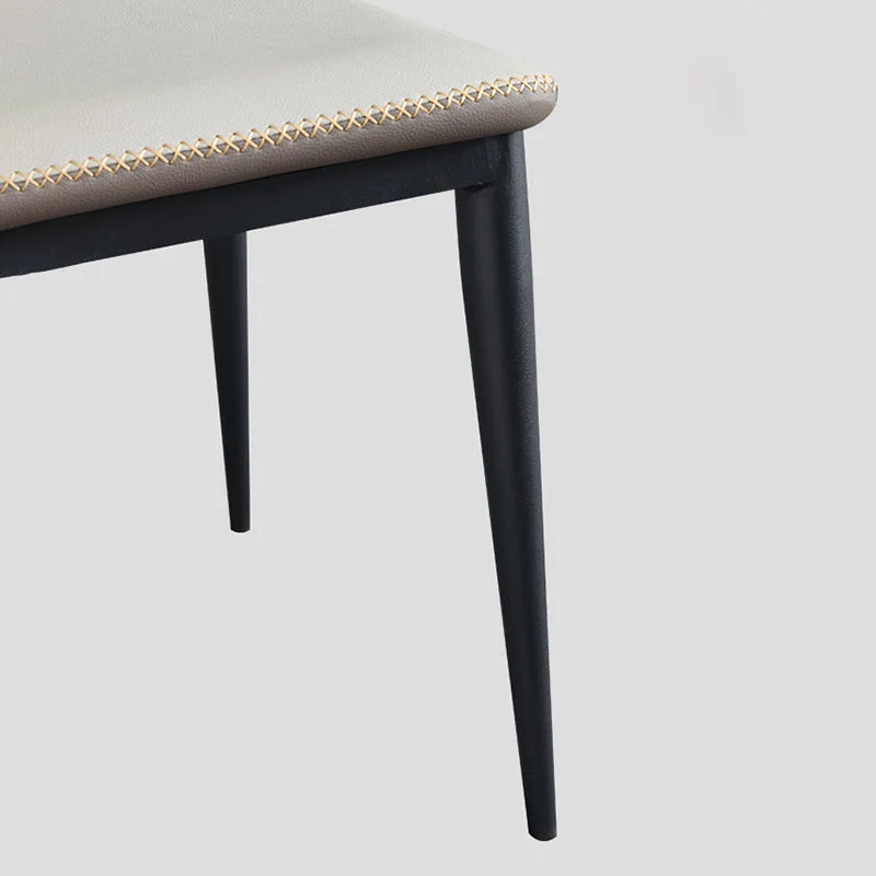 Sedie con schienale alto senza braccioli industriali Sedie da pranzo pelle PU per cucina Clearhalo