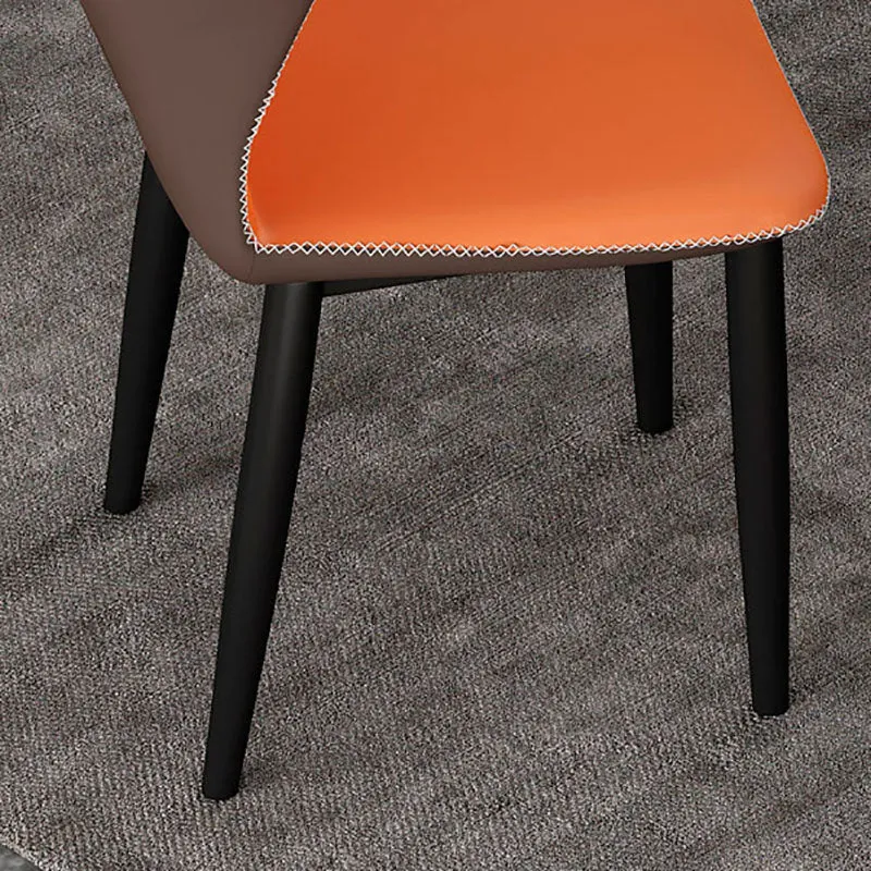 Sedie con schienale alto stile industriale Sedie da pranzo pelle PU per cucina Clearhalo
