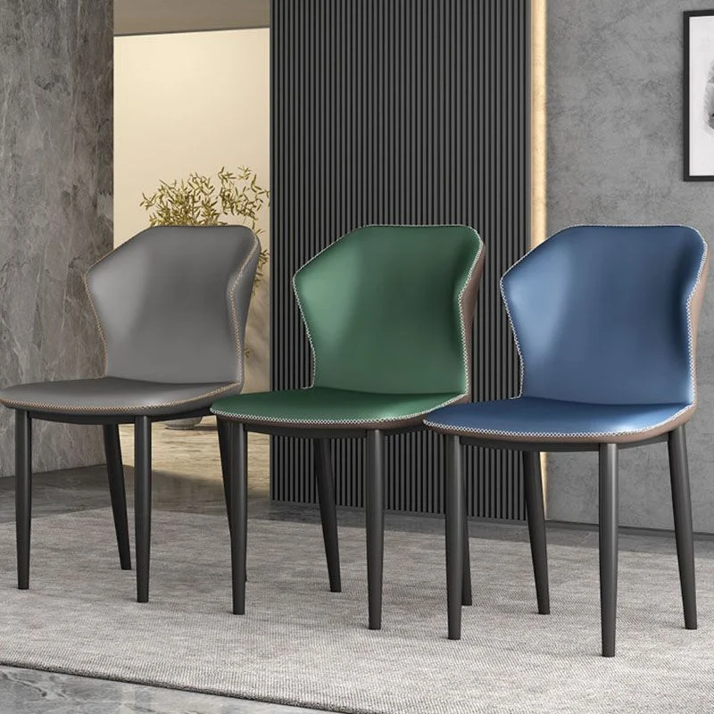 Sedie con schienale alto stile industriale Sedie da pranzo pelle PU per cucina Clearhalo