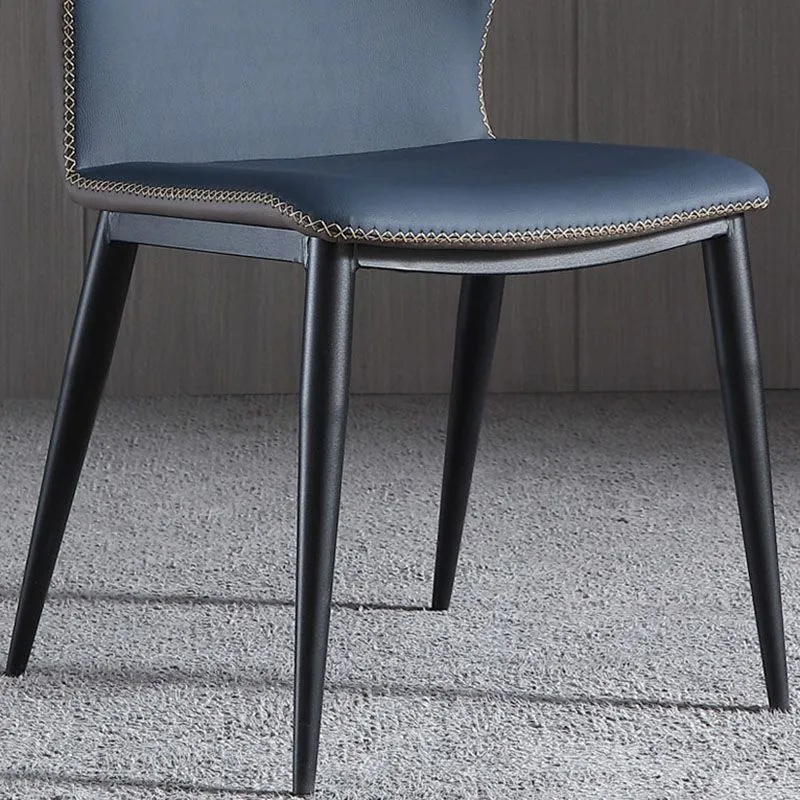 Sedie con schienale alto stile industriale Sedie da pranzo pelle per la casa (set di 2) Clearhalo