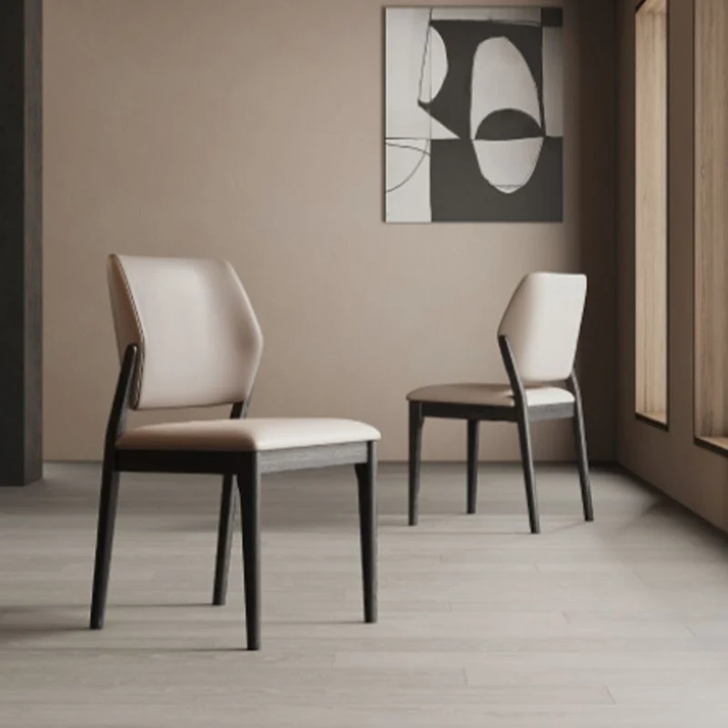 Sedie con schienale aperto stile moderno Sedie laterali senza braccioli con gambe legno per cucina Clearhalo