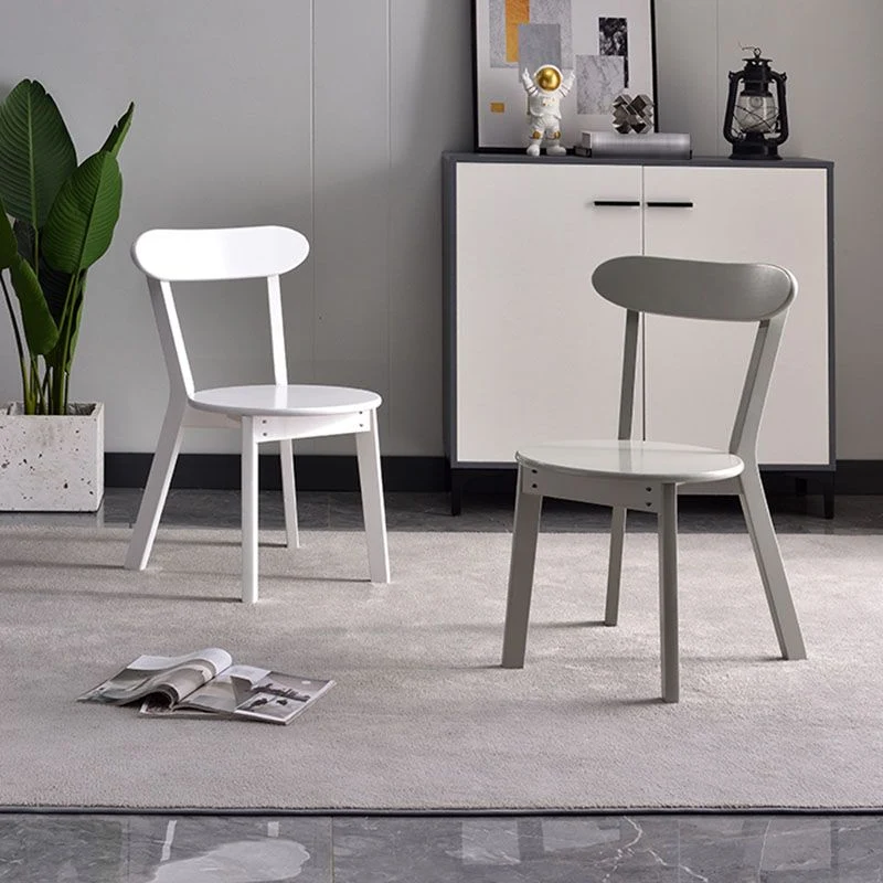 Sedie con schienale aperto stile moderno Sedia da cucina legno senza braccioli Clearhalo