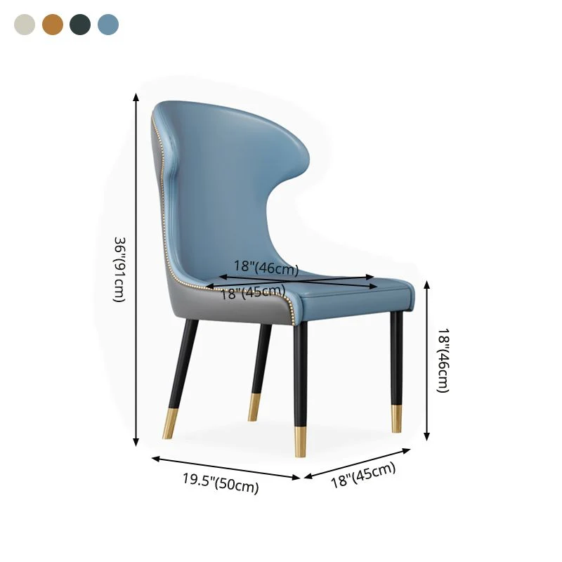 Sedie con schienale stile scandinavo Sedie da pranzo pelle senza braccioli per la casa Clearhalo