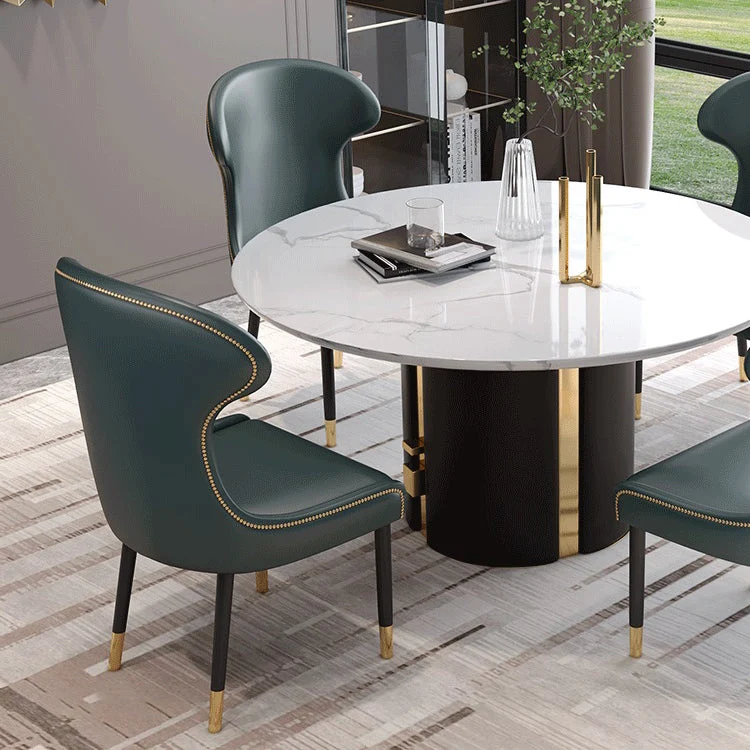 Sedie con schienale stile scandinavo Sedie da pranzo pelle senza braccioli per la casa Clearhalo