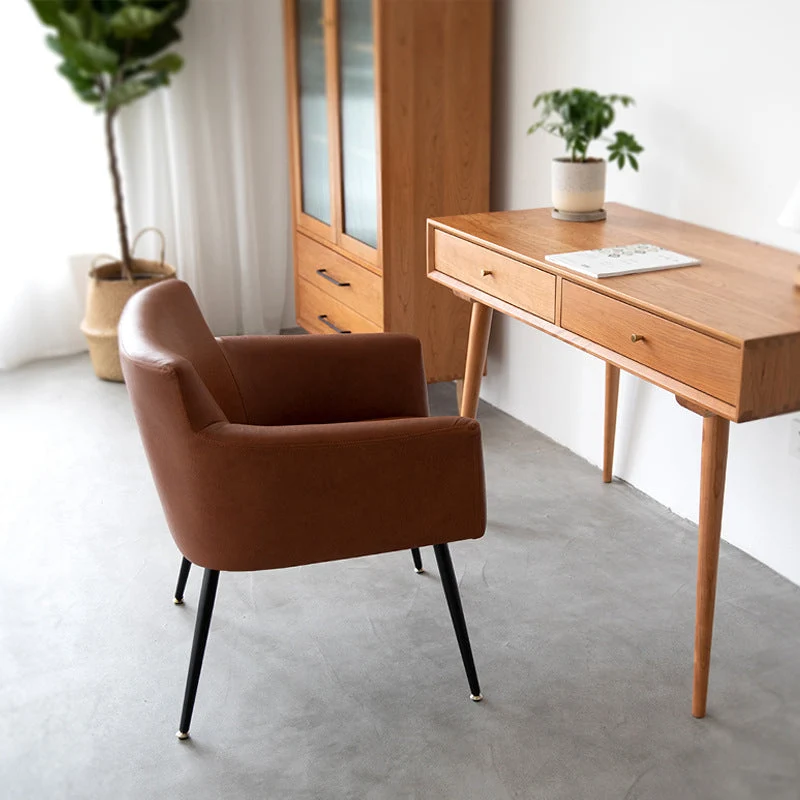 Sedie contemporanee Cucina Poltrona da pranzo Parsons con gambe acciaio al carbonio Clearhalo