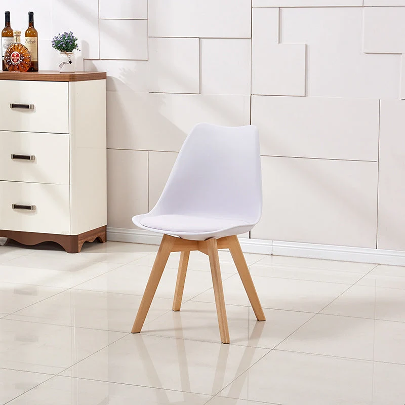 Sedie contemporanee legno di faggio Sedia da cucina con schienale massiccio (set di 4) Clearhalo