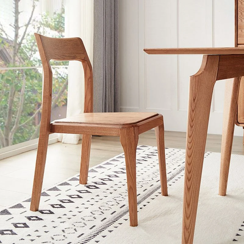 Sedie contemporanee per sala da pranzo legno Sedia da pranzo laterale con schienale aperto senza braccioli Clearhalo