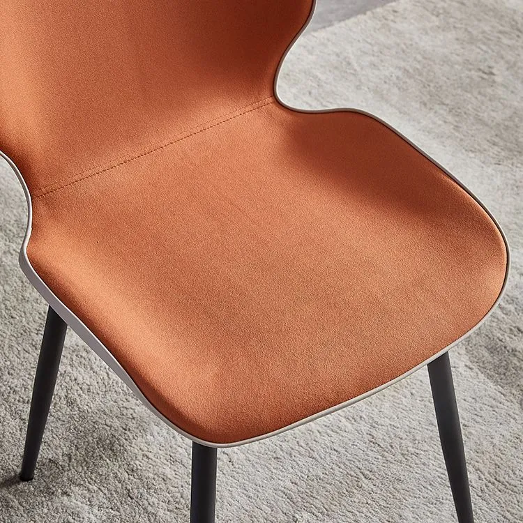 Sedie contemporanee per sala da pranzo metallo Sedia senza braccioli laterale con schienale alto per uso domestico Clearhalo