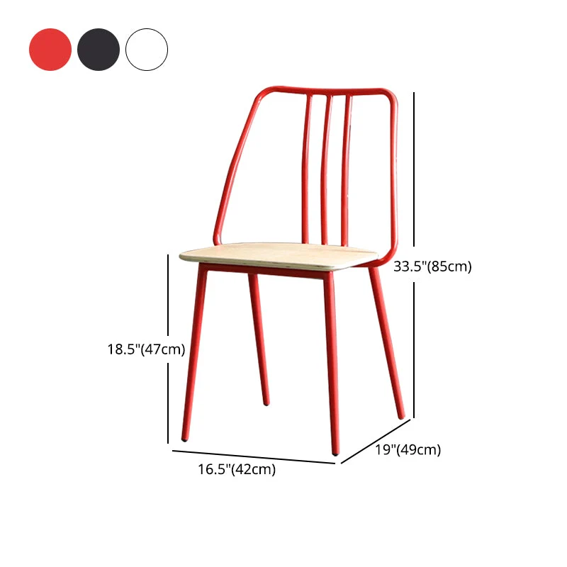 Sedie contemporanee Sedia da pranzo senza braccioli con gambe metallo per cucina Clearhalo
