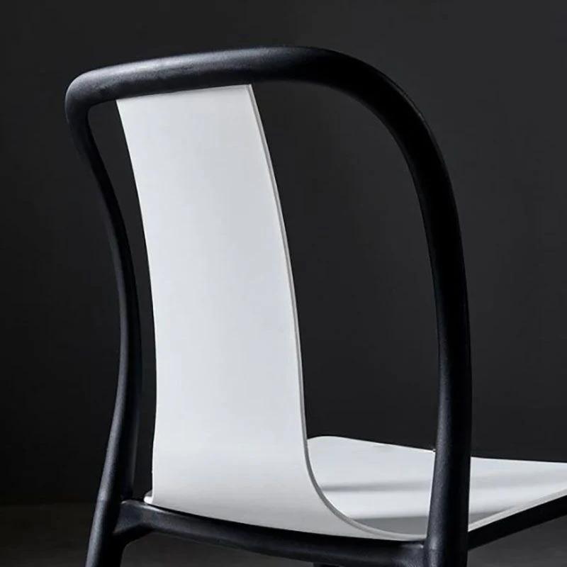 Sedie contemporanee Sedie da pranzo senza braccioli con schienale doghe e gambe plastica Clearhalo