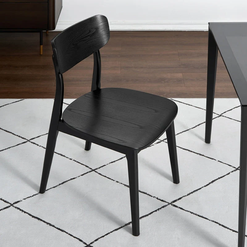 Sedie da cucina stile industriale legno di quercia con schienale aperto (set di 2) Clearhalo