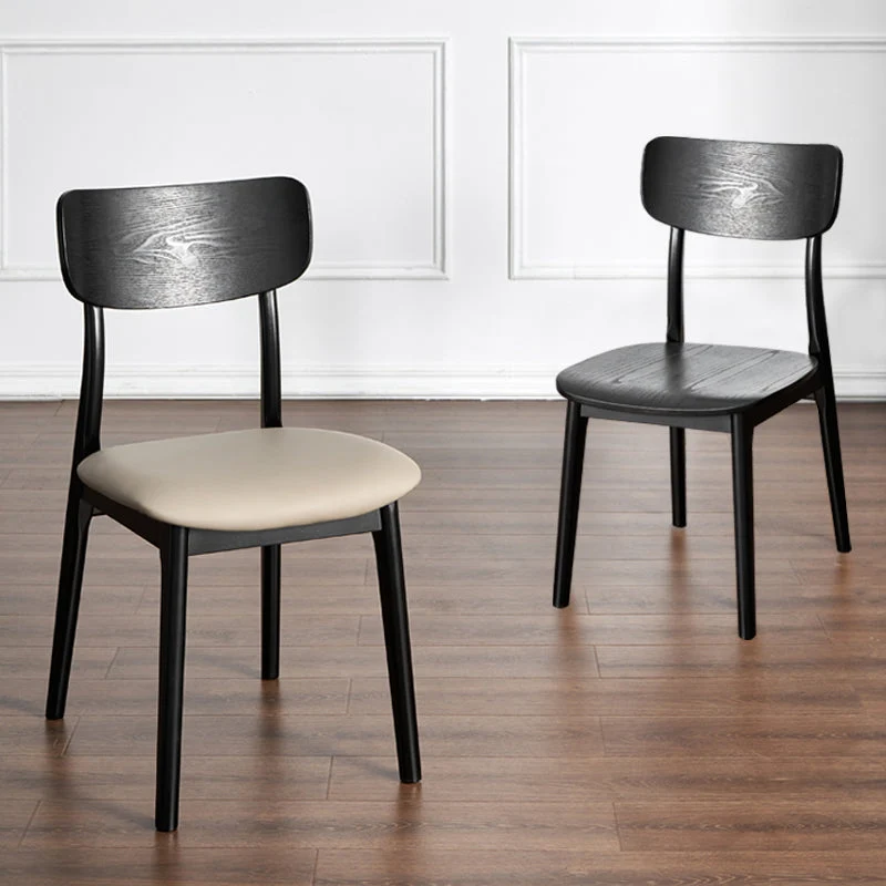 Sedie da cucina stile industriale legno di quercia con schienale aperto (set di 2) Clearhalo