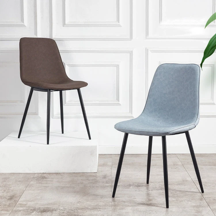 Sedie da cucina stile moderno Sedia da pranzo senza braccioli con gambe metallo Clearhalo