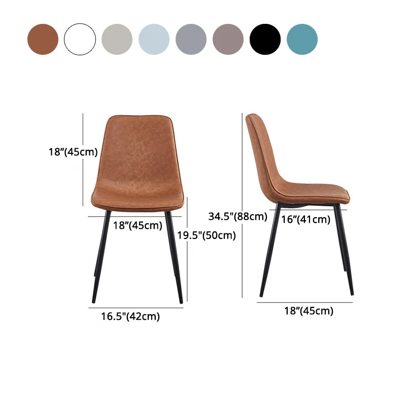 Sedie da cucina stile moderno Sedia da pranzo senza braccioli con gambe metallo Clearhalo