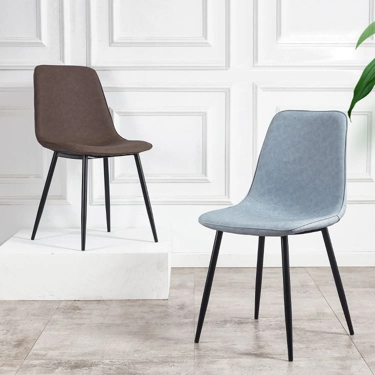 Sedie da cucina stile moderno Sedia da pranzo senza braccioli con gambe metallo Clearhalo
