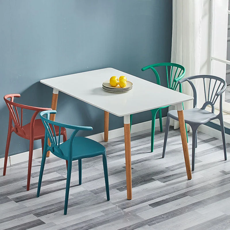 Sedie impilabili contemporanee Poltrona da pranzo da cucina con gambe plastica Clearhalo