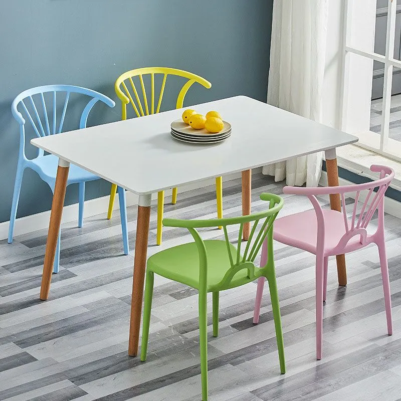 Sedie impilabili contemporanee Poltrona da pranzo da cucina con gambe plastica Clearhalo