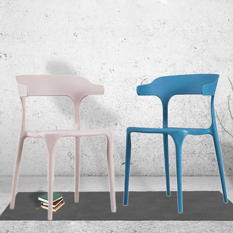Sedie impilabili contemporanee Sedie da pranzo senza braccioli con schienale aperto e gambe plastica Clearhalo
